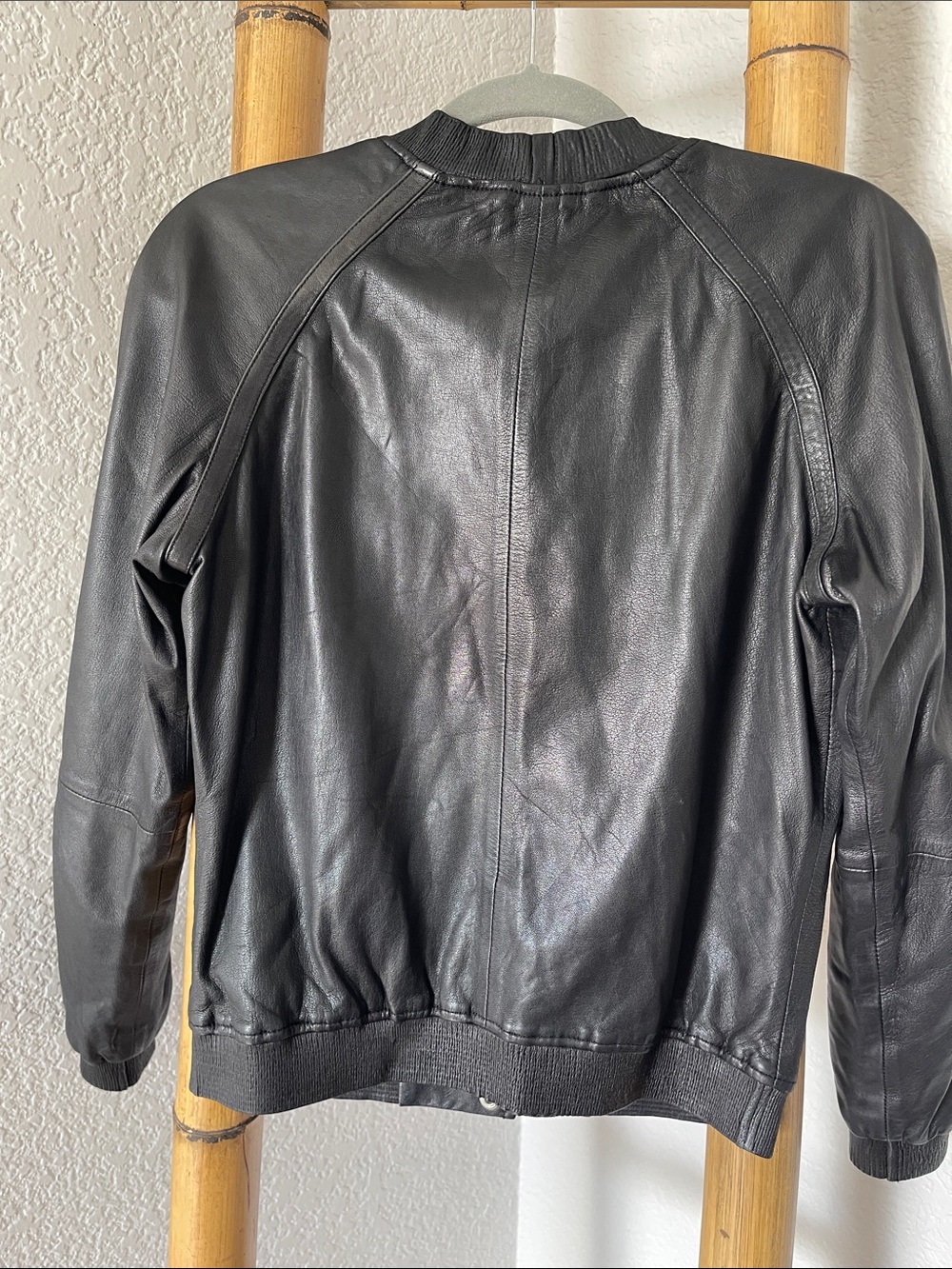 Scotch & Soda Maison Scotch Leather Bomber Jacket - Picture 9 of 11